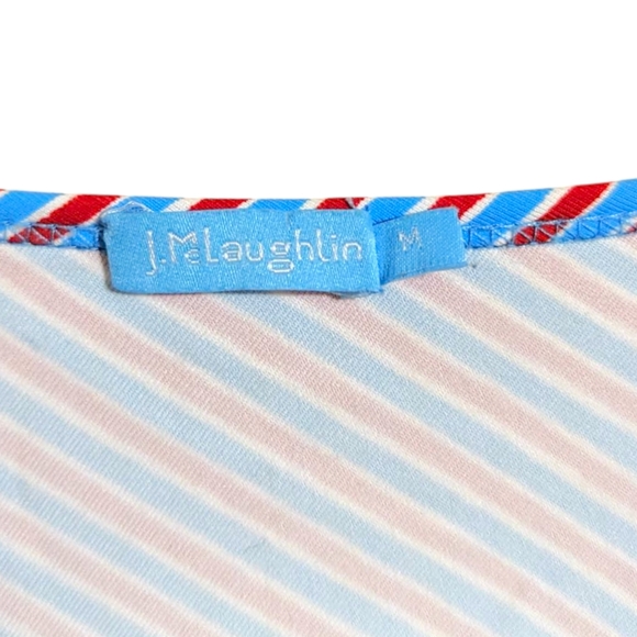 J. McLaughlin Women's Size Medium Elora Dress Blue Red Stripes - Picture 7 of 10
